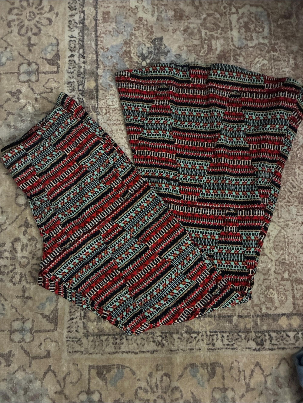 Xhilaration Multicolor Flare Leg Pants - Red, Black, Light Blue